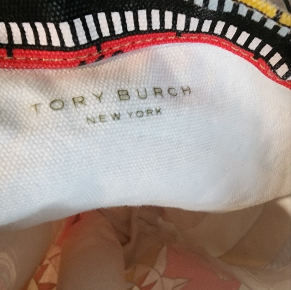 Tory Burch New York Colorful Canvas Graphic Tote Bag - Picture 3 of 6